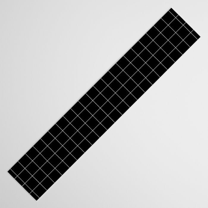 Windowpane Check Grid (white/black) Table Runner Gallery Image 3