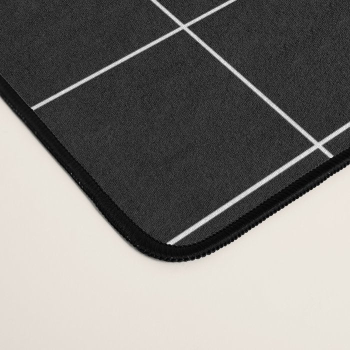 Windowpane Check Grid (white/black) Desk Mat Gallery Image 4