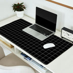 Windowpane Check Grid (white/black) Desk Mat Gallery Image 2
