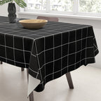 Windowpane Check Grid (white/black) Tablecloth Gallery Image 3