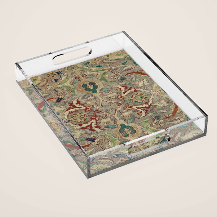 Safavid Dynasty Floral Carpet Acrylic Tray Gallery Image 1