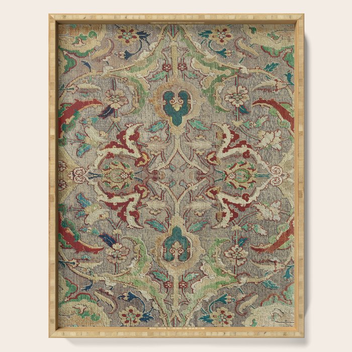 Safavid Dynasty Floral Carpet Serving Tray Gallery Image 1