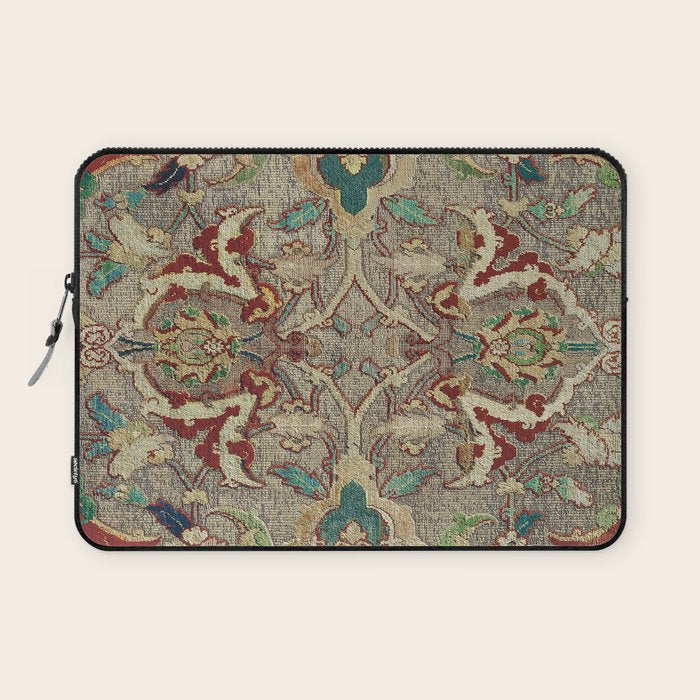 Safavid Dynasty Floral Carpet Laptop Sleeve Gallery Image 1