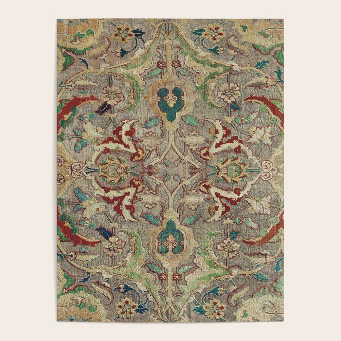 Safavid Dynasty Floral Carpet Poster Gallery Image 1