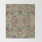 Safavid Dynasty Floral Carpet Throw Blanket Gallery Image 2