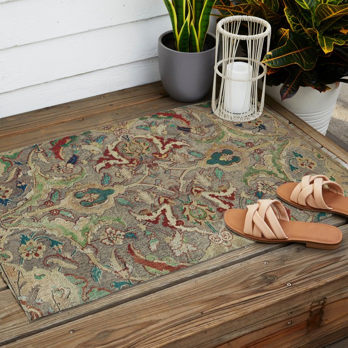 Safavid Dynasty Floral Carpet Outdoor Rug Gallery Image 2