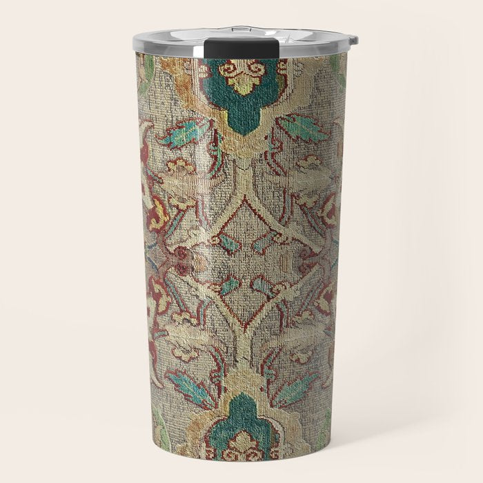 Safavid Dynasty Floral Carpet Travel Mug Gallery Image 1