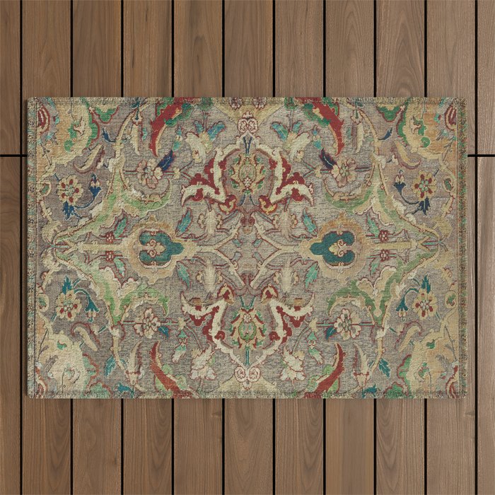 Safavid Dynasty Floral Carpet Outdoor Rug Gallery Image 1