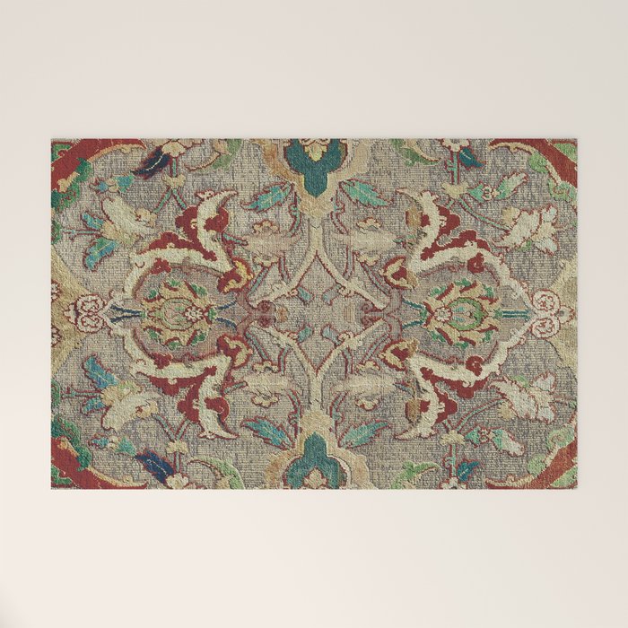 Safavid Dynasty Floral Carpet Welcome Mat Gallery Image 1