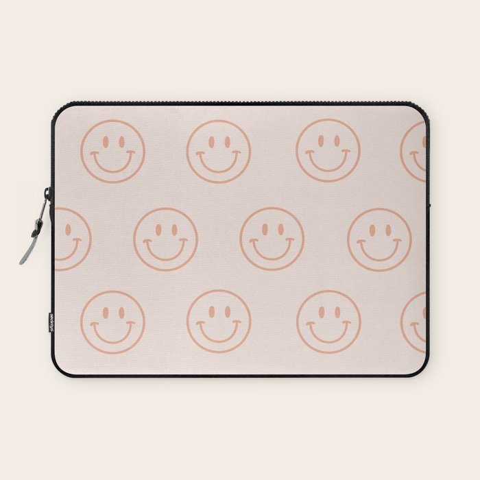 Beige/Peach Smiley Pattern Laptop Sleeve Gallery Image 1
