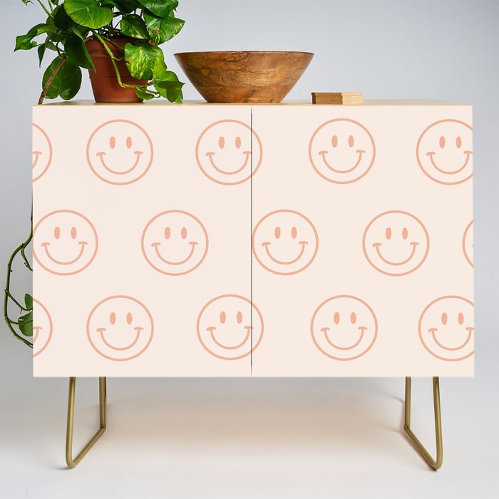 Beige/Peach Smiley Pattern Credenza Gallery Image 1