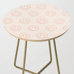 Beige/Peach Smiley Pattern Side Table Gallery Image 2