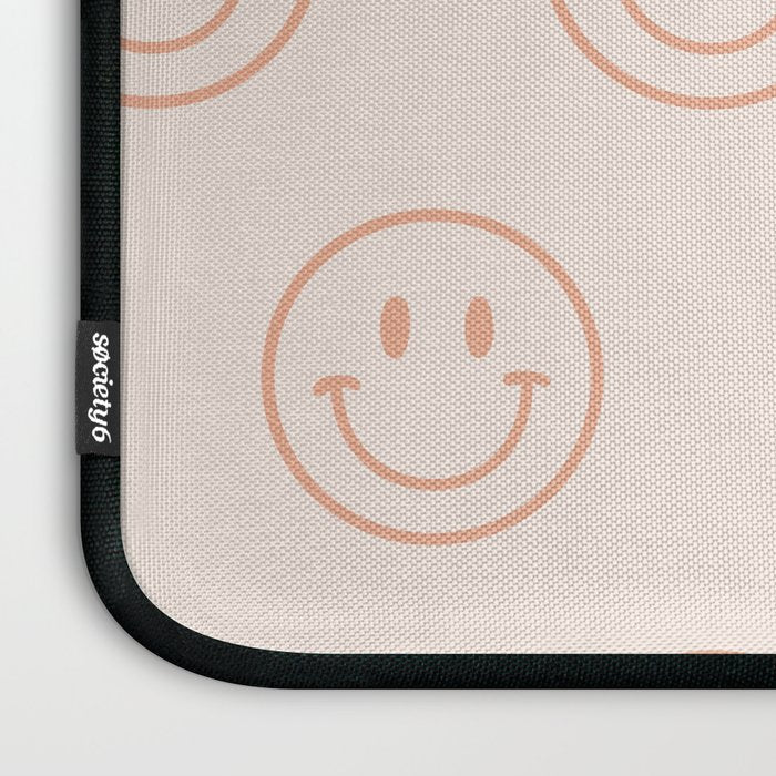 Beige/Peach Smiley Pattern Laptop Sleeve Gallery Image 3