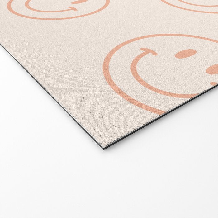 Beige/Peach Smiley Pattern Welcome Mat Gallery Image 2