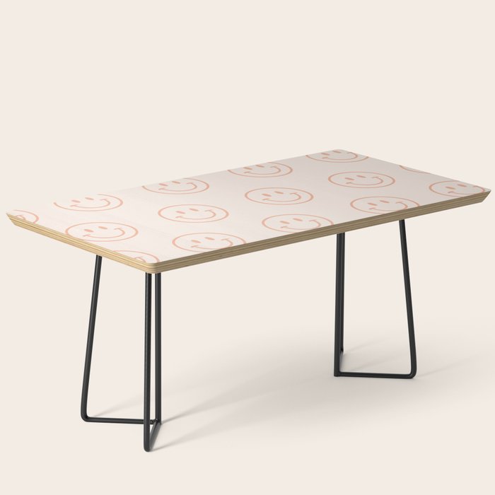Beige/Peach Smiley Pattern Coffee Table Gallery Image 1