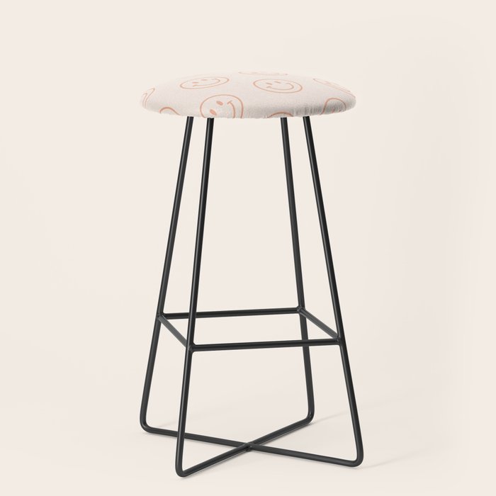 Beige/Peach Smiley Pattern Stool Gallery Image 1