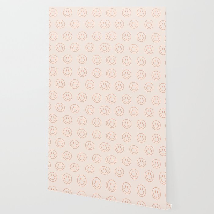 Beige/Peach Smiley Pattern Wallpaper Gallery Image 2