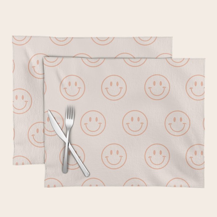 Beige/Peach Smiley Pattern Placemat Gallery Image 1