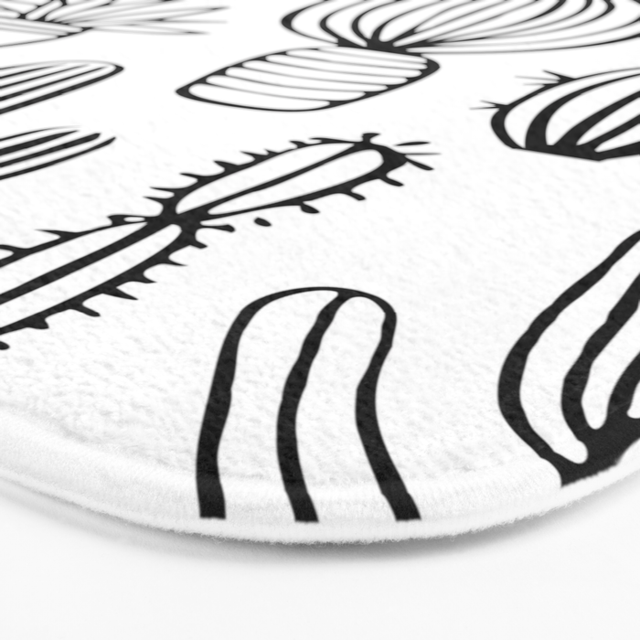 Cactus plant doodle art pattern Bath Mat Gallery Image 3