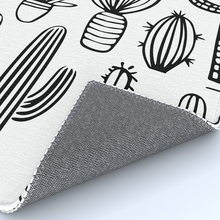 Cactus plant doodle art pattern Rug Gallery Image 4
