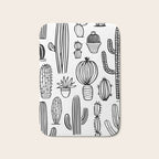 Cactus plant doodle art pattern Bath Mat Gallery Image 1