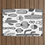 Cactus plant doodle art pattern Outdoor Rug Gallery Image 1