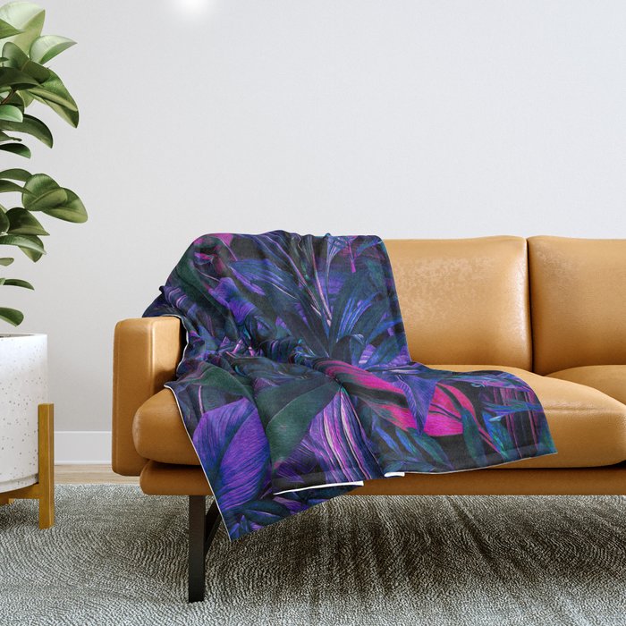 Future Garden Tropical Night Throw Blanket Gallery Image 1