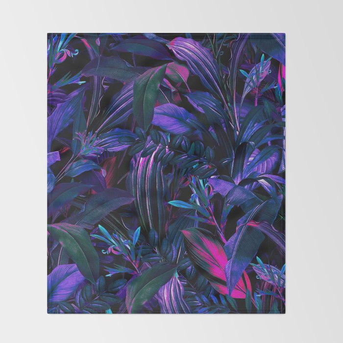 Future Garden Tropical Night Throw Blanket Gallery Image 2