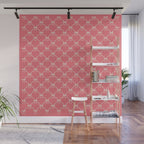 Bows & Ribbons Pattern LII Coral Pink Wall Mural Gallery Image 1