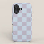 Soft Sky x Powdered Lavender Mixed Checker iPhone Case Gallery Image 1