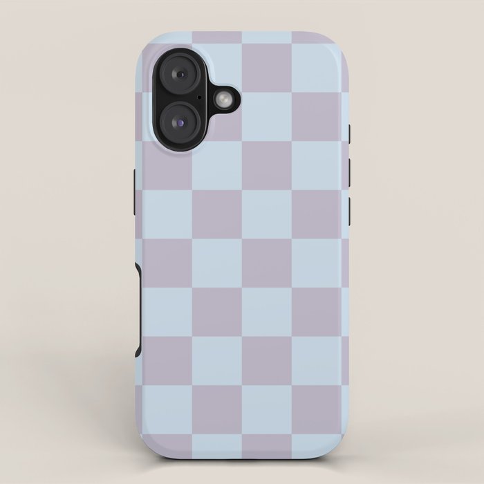 Soft Sky x Powdered Lavender Mixed Checker iPhone Case Gallery Image 1