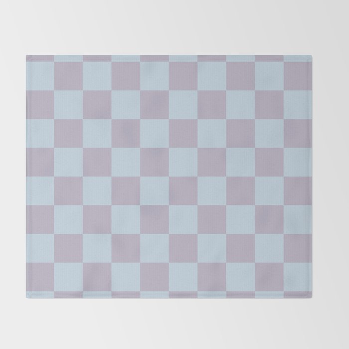Soft Sky x Powdered Lavender Mixed Checker Throw Blanket Gallery Image 2