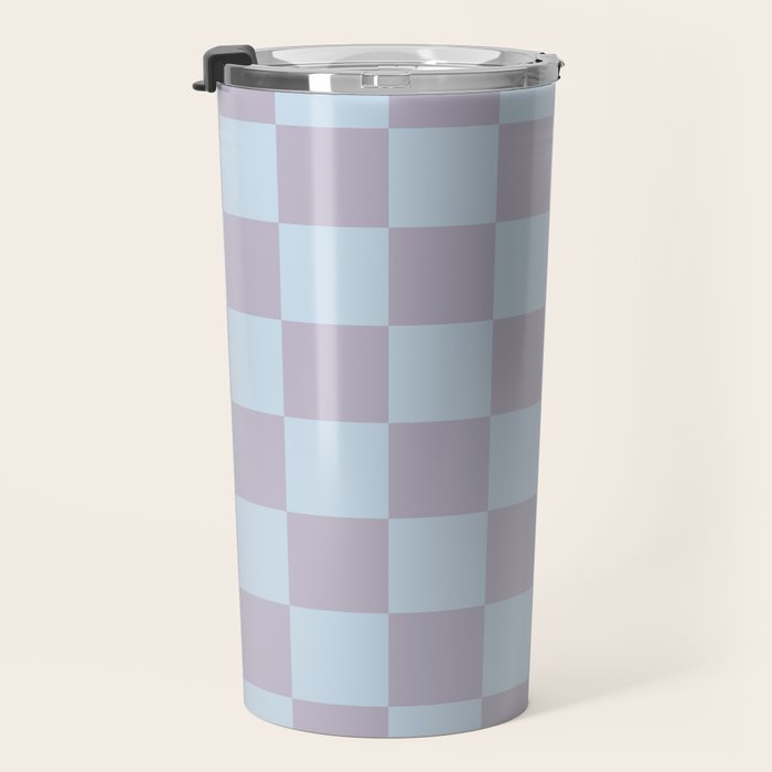 Soft Sky x Powdered Lavender Mixed Checker Travel Mug Gallery Image 3