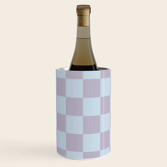 Soft Sky x Powdered Lavender Mixed Checker Wine Chiller Gallery Image 1