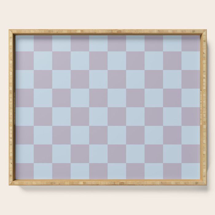 Soft Sky x Powdered Lavender Mixed Checker Serving Tray Gallery Image 1