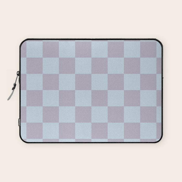 Soft Sky x Powdered Lavender Mixed Checker Laptop Sleeve Gallery Image 1