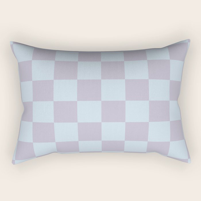 Soft Sky x Powdered Lavender Mixed Checker Rectangular Pillow Gallery Image 2