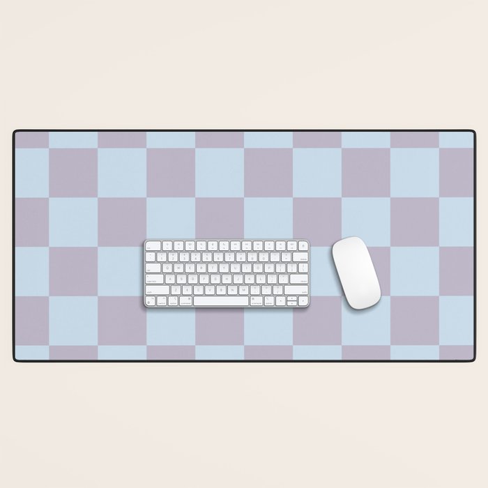 Soft Sky x Powdered Lavender Mixed Checker Desk Mat Gallery Image 1