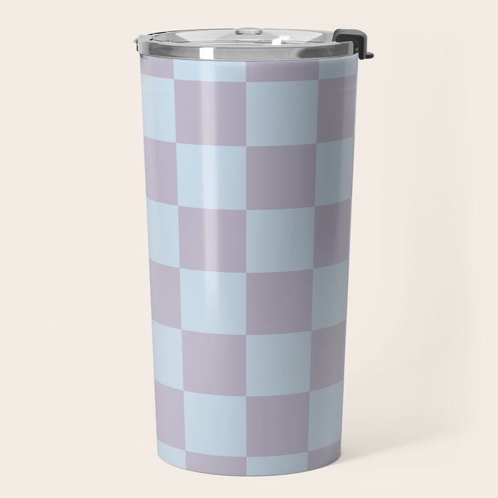 Soft Sky x Powdered Lavender Mixed Checker Travel Mug Gallery Image 2