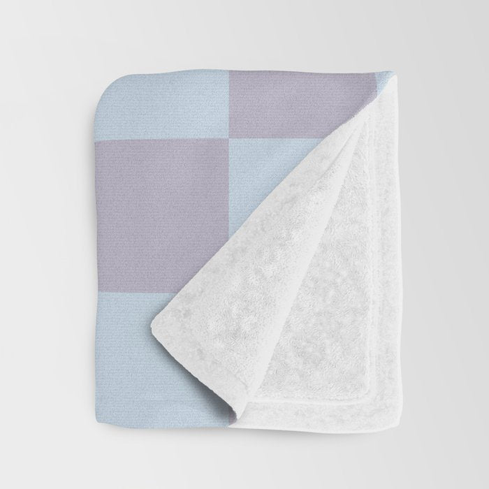 Soft Sky x Powdered Lavender Mixed Checker Throw Blanket Gallery Image 3
