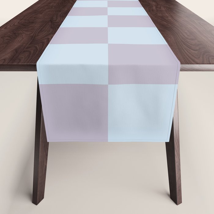 Soft Sky x Powdered Lavender Mixed Checker Table Runner Gallery Image 1