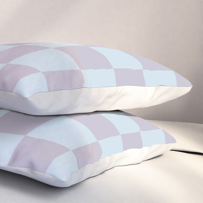 Soft Sky x Powdered Lavender Mixed Checker Pillow Sham Gallery Image 3