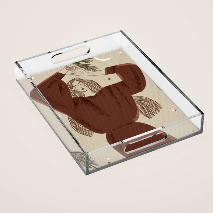  fragile woman dancing Christmas Acrylic Tray Gallery Image 1