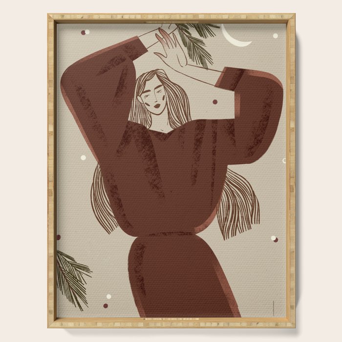  fragile woman dancing Christmas Serving Tray Gallery Image 1