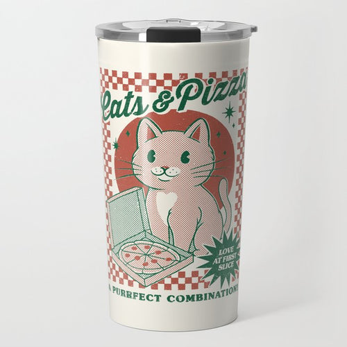 Cats And Pizza Travel Mug Gallery Image 1