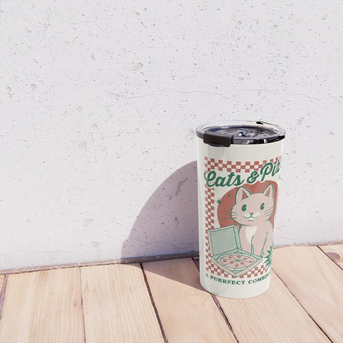 Cats and Pizza Travel Mug Gallery Image 4