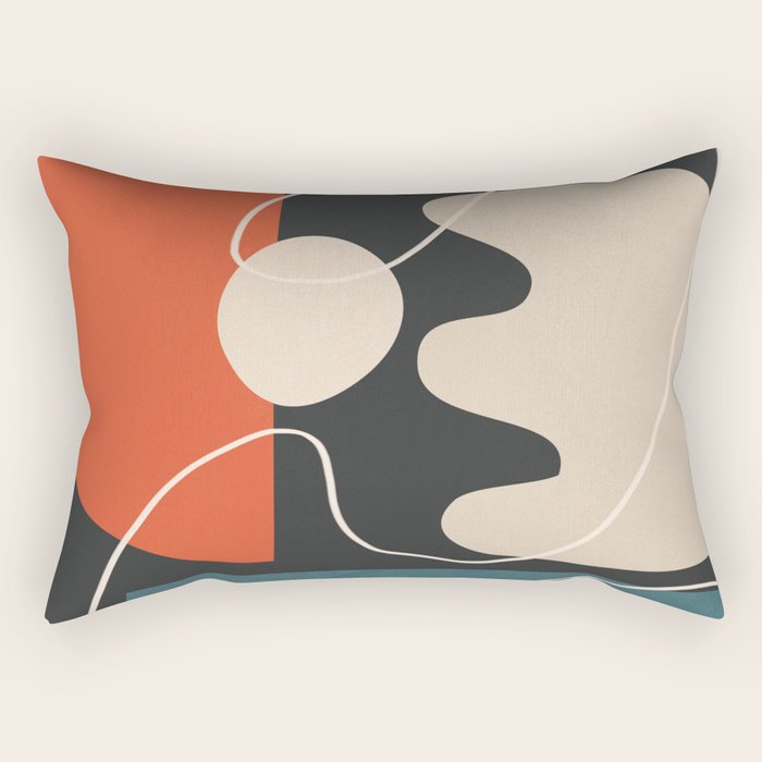 Minimal Colorful Abstract Shapes 8 Rectangular Pillow Gallery Image 1