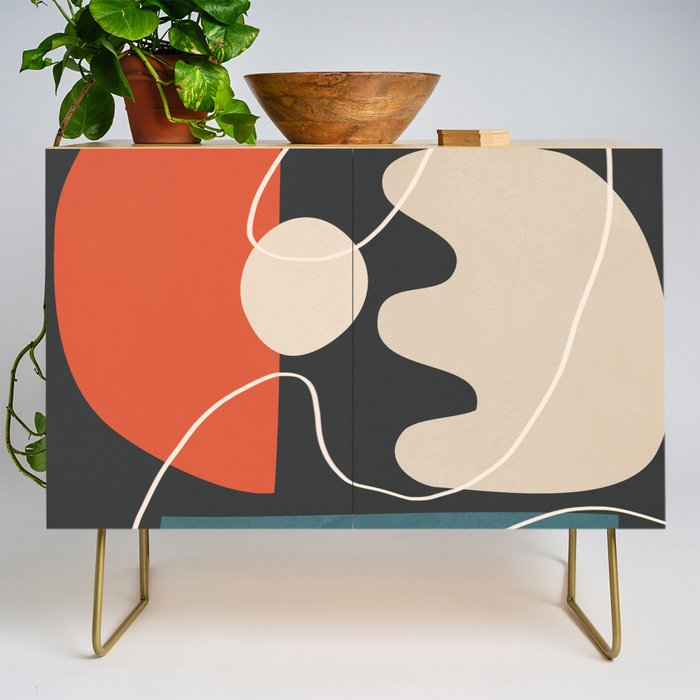 Minimal Colorful Abstract Shapes 8 Credenza Gallery Image 1