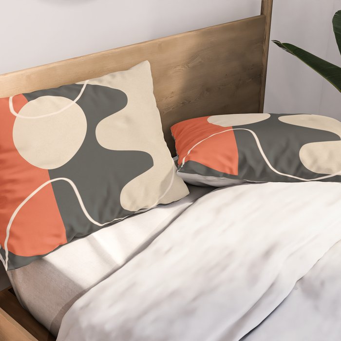 Minimal Colorful Abstract Shapes 8 Pillow Sham Gallery Image 2
