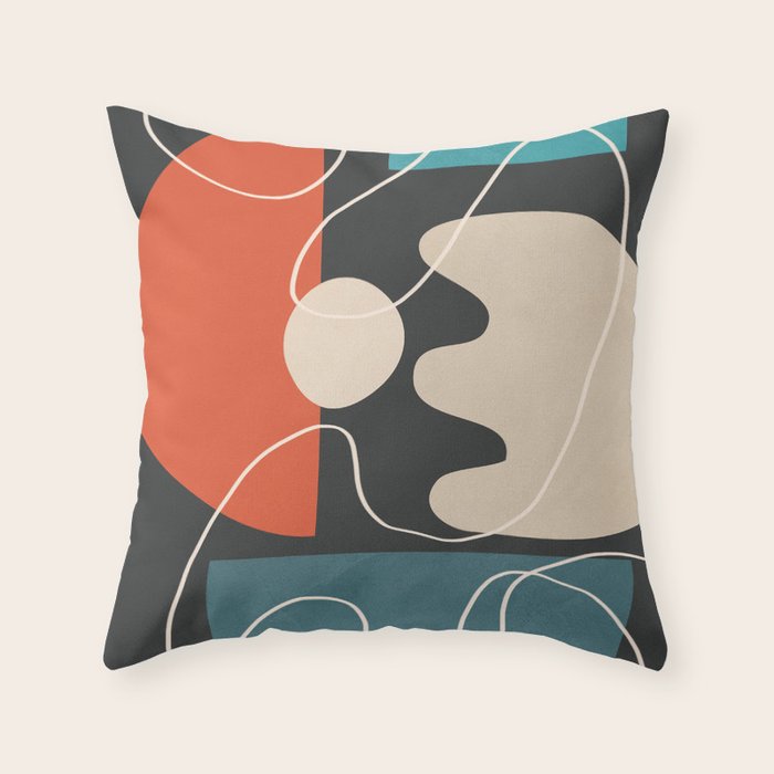 Minimal Colorful Abstract Shapes 8 Throw Pillow Gallery Image 6